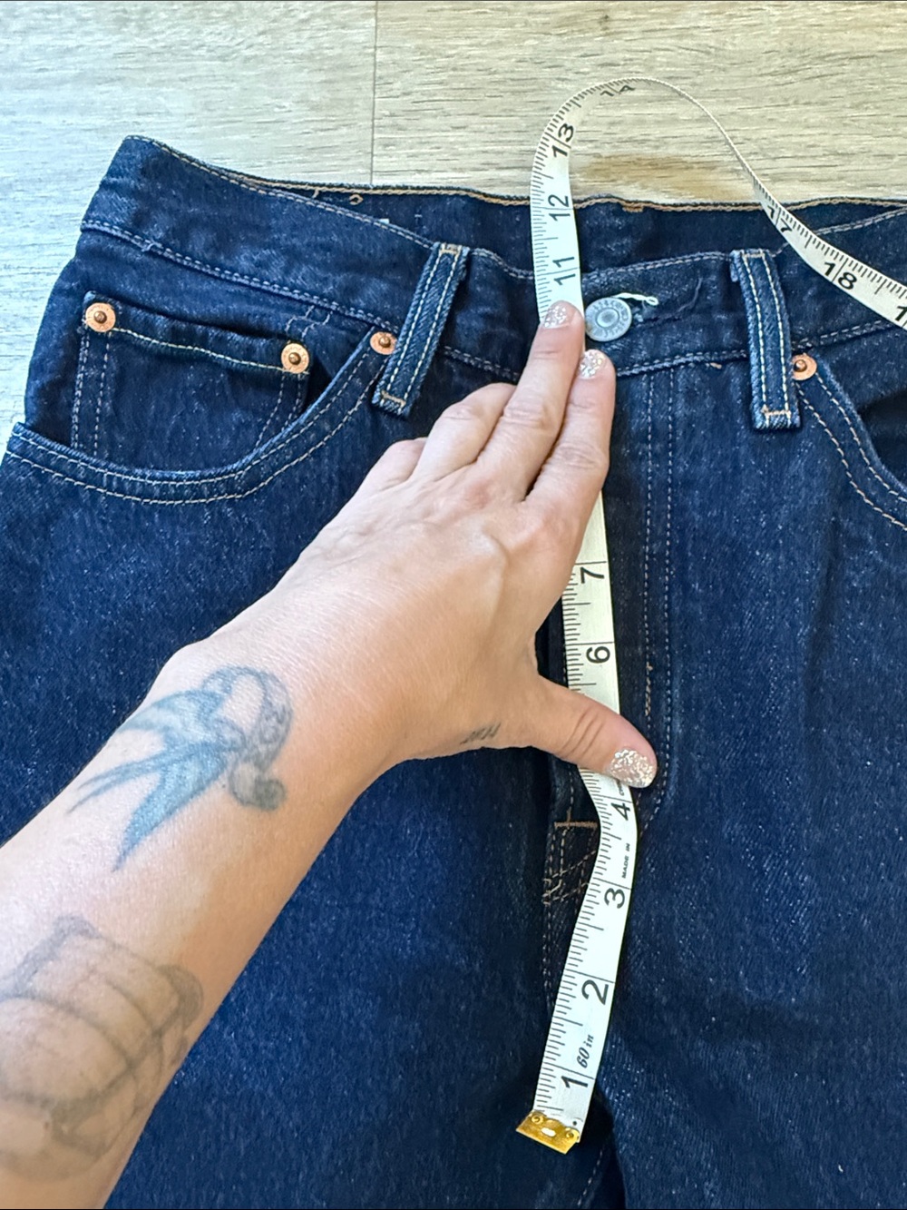 Levi's 501’Dark Blue Straight Jeans 27 - Picture 5 of 7
